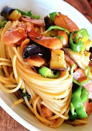 夏野菜とアンチョビのスパゲティ-レシピのメイン写真