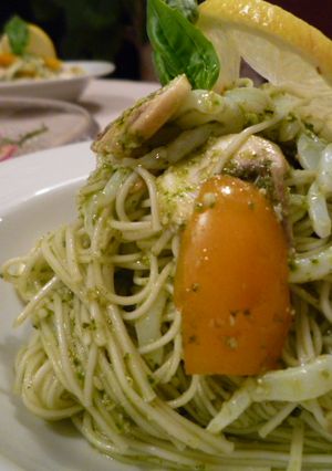 イカ＆マッシュルームのジェノベーゼ素麺-レシピのメイン写真