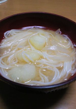 残ったそうめんでもOK＊そうめん味噌汁＊-レシピのメイン写真