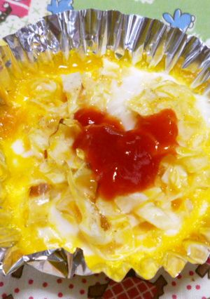 簡単お弁当　キャベツとコーンの玉子カップ-レシピのメイン写真