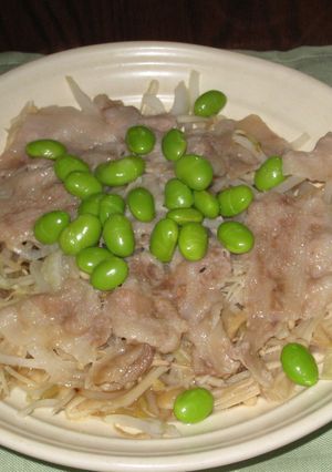 夏向き♪豚・えのき・もやしでレンジ蒸し♪-レシピのメイン写真