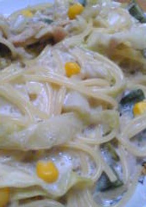 フライパンひとつde豆乳クリームのパスタ-レシピのメイン写真