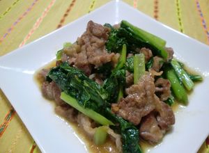 焼肉のタレｄｅ小松菜牛肉炒め-レシピのメイン写真