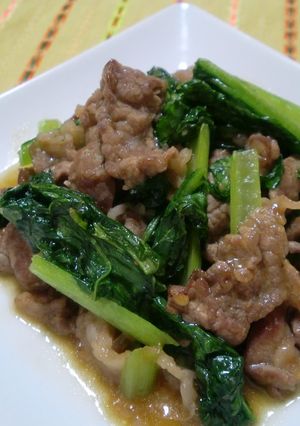 焼肉のタレｄｅ小松菜牛肉炒め-レシピのメイン写真