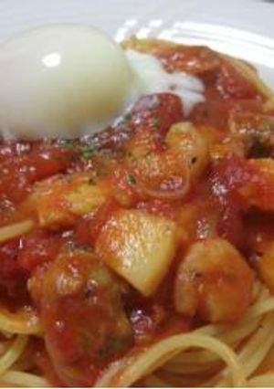 ○トマトソースのシーフードパスタ○-レシピのメイン写真