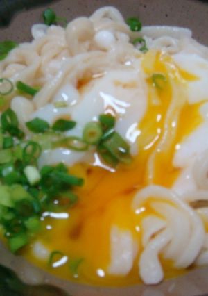 ＨＢで手打ちうどん★釜玉で♪-レシピのメイン写真
