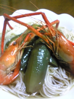 川エビとなすのぶっかけそうめん-レシピのメイン写真