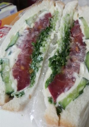 水菜のしゃきしゃき野菜サンド♪-レシピのメイン写真