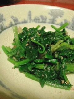 ルコラとほうれん草のゴマ味噌和え-レシピのメイン写真