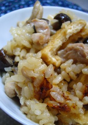 ♪しめじ鶏肉と油揚げの香り炊き込みご飯♪-レシピのメイン写真