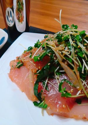 ＊ビンチョウマグロの中華風刺身サラダ＊-レシピのメイン写真