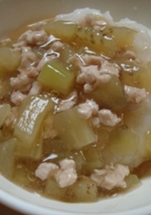 離乳食後期　☀　茄子と豚肉あんかけ丼-レシピのメイン写真