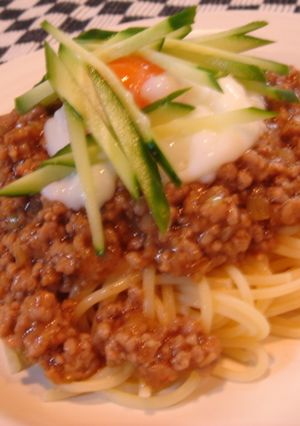 パスタDeジャージャー麺風(^ω^)-レシピのメイン写真