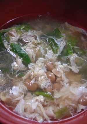☆簡単☆レタス・玉子・納豆の中華スープ-レシピのメイン写真