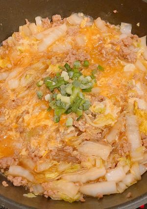 仕上げは溶き卵!白菜を使った麻婆春雨-レシピのメイン写真