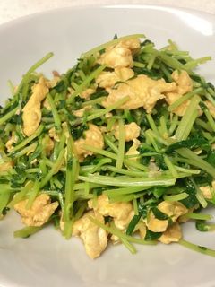 ごま油香る⭐︎豆苗と卵の炒め物-レシピのメイン写真