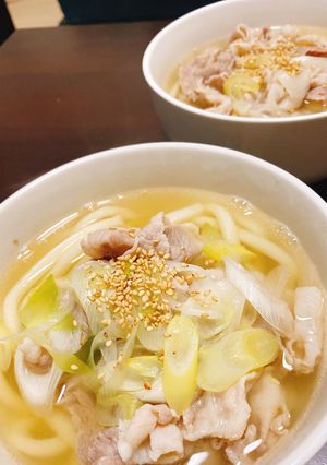 豚と白ネギのうどん-レシピのメイン写真