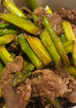 アスパラと牛肉のソース炒め-レシピのメイン写真