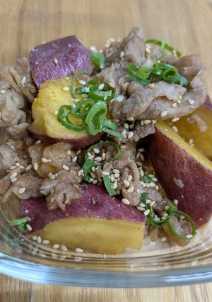 バター風味！さつまいもと豚肉の甘辛煮-レシピのメイン写真