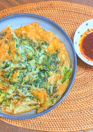 春菊ともやしのチーズチヂミ-レシピのメイン写真