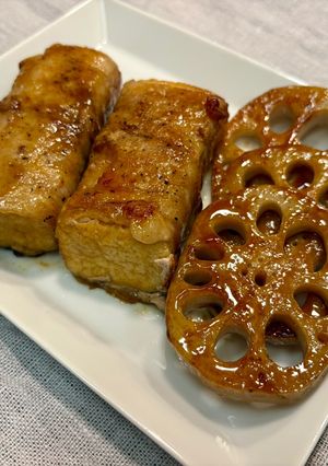 肉巻き豆腐とれんこんのこってり焼き-レシピのメイン写真
