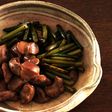 砂肝とにんにくの芽のお酢炒め