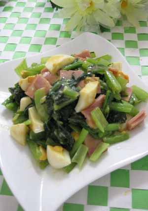 小松菜とゆで卵の和え物-レシピのメイン写真