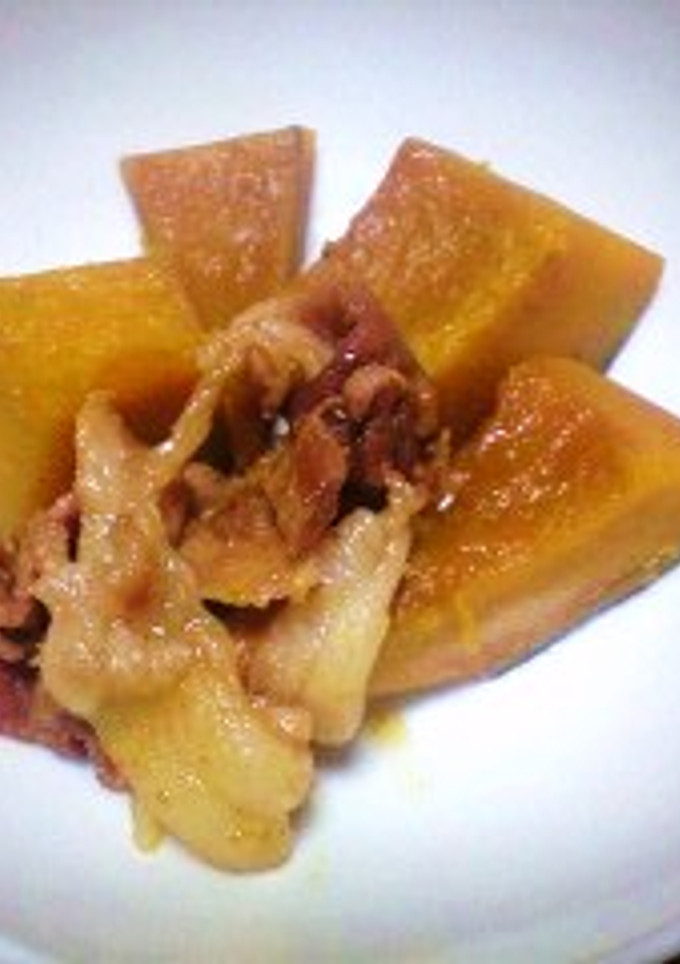 簡単!！かぼちゃと豚肉の煮物-レシピのメイン写真