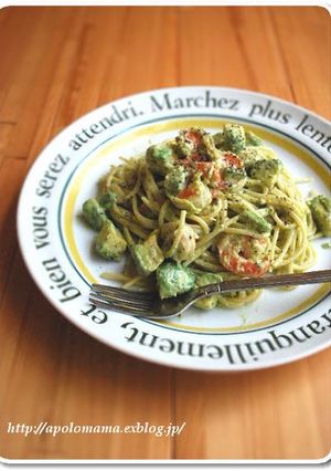 ★アボガドとエビのバジルマヨパスタ★-レシピのメイン写真