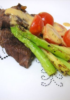 柔らかお肉のステーキ、とまスタードソース-レシピのメイン写真