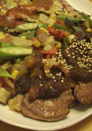 豚ヒレ肉の夏野菜添えオニオンソース-レシピのメイン写真