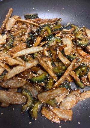ゴーヤとごぼうの甘辛煮-レシピのメイン写真