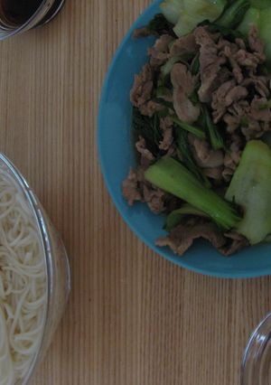 青梗菜&豚肉 de 冷麦-レシピのメイン写真