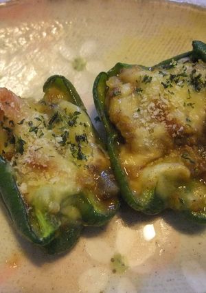 お弁当に！カレーピーマンチーズ焼き-レシピのメイン写真