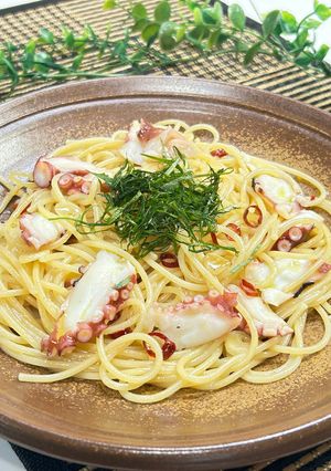 プリプリ旨い！タコと大葉の和風ペペロンチーノ🍝-レシピのメイン写真