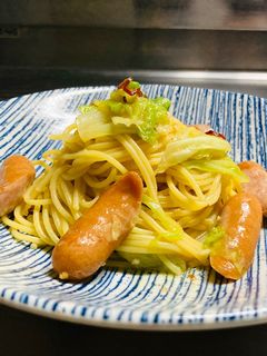 キャベツとウィンナーの昆布茶パスタ-レシピのメイン写真