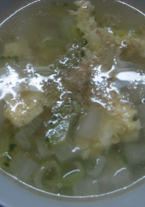 鶏挽肉とゴーヤのスープ-レシピのメイン写真