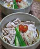 豚しゃぶとみょうがの冷やしうどん