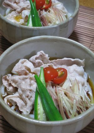 豚しゃぶとみょうがの冷やしうどん-レシピのメイン写真