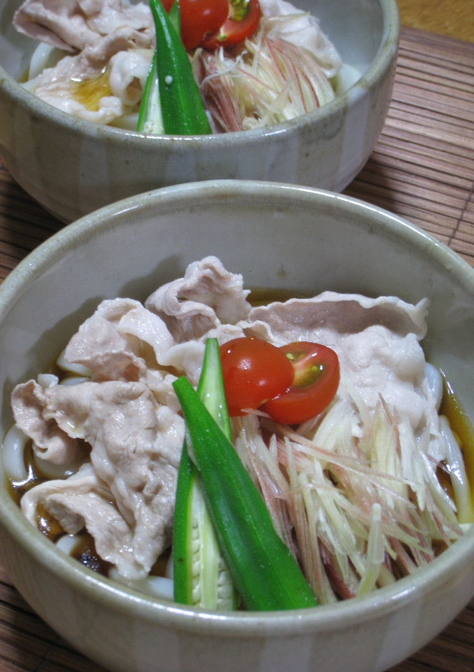 豚しゃぶとみょうがの冷やしうどん-レシピのメイン写真