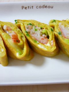 お弁当に★チーズ&かにかま卵焼き★-レシピのメイン写真