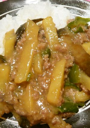 豚肉とナスの甘味噌丼（覚書き用）-レシピのメイン写真