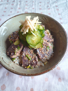 ごま風味の鰹のタタキ丼-レシピのメイン写真