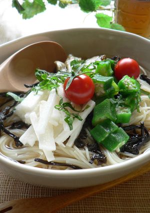 ﾟ*:.和風な冷製スープパスタﾟ*:.｡-レシピのメイン写真