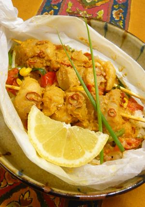エスニック風焼き鳥ライスのクックパー蒸し-レシピのメイン写真