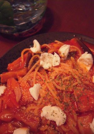 素人が作る♪茄子とベーコンのトマトスパ-レシピのメイン写真