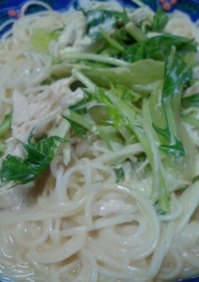 ささみと水菜の冷やしそうめん☆-レシピのメイン写真