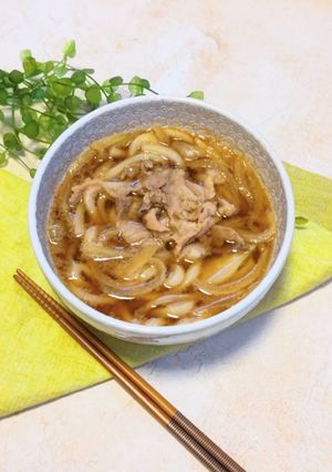 作り置き、レンジで簡単肉うどん-レシピのメイン写真