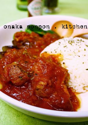 ポークのトマト煮＆バターライス（夏野菜）-レシピのメイン写真