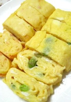 枝豆と鮭のだし巻き卵焼き （お弁当にも-レシピのメイン写真